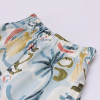 Boys White Abstract Print Short Sleeve Shirt With Graphic T-Shirt And Elasticated Shorts Sets 3 pc. Sets