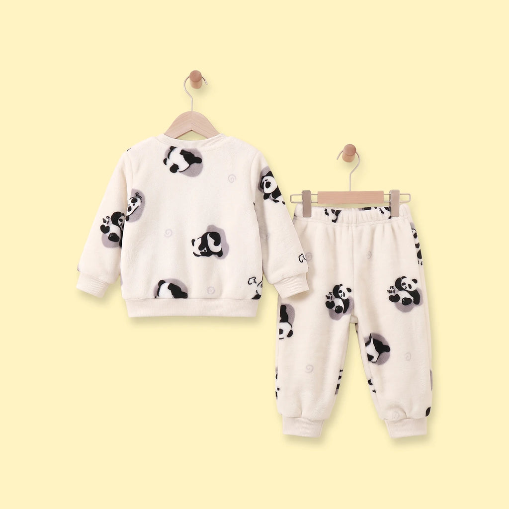 Boys Off White Animal Print Sweatshirt With Pants Sets 2 pc. Sets