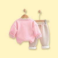 Girls Pink Bunny Applique Sweatshirt & Pants Sets Sets