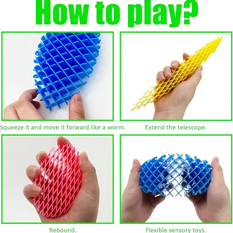 Kids Multicolor Fidget Worm Caterpillar Toy Trending Accessories