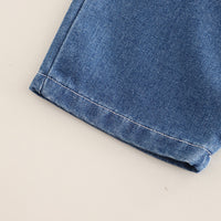 Boys Blue Denim Short Sleeves Shirt With T-Shirt And Cargo Pants Set 3 pc. Sets