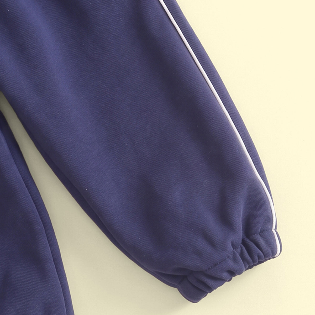 Boys Navy Blue Applique Hooded Zip-up Sweatshirt With Pants Sets Sets