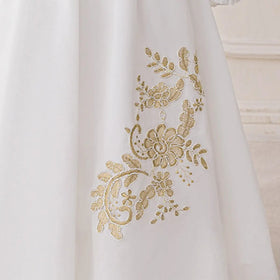 Girls White Long Sleeve Embroidered Maxi Dress Casual Dresses