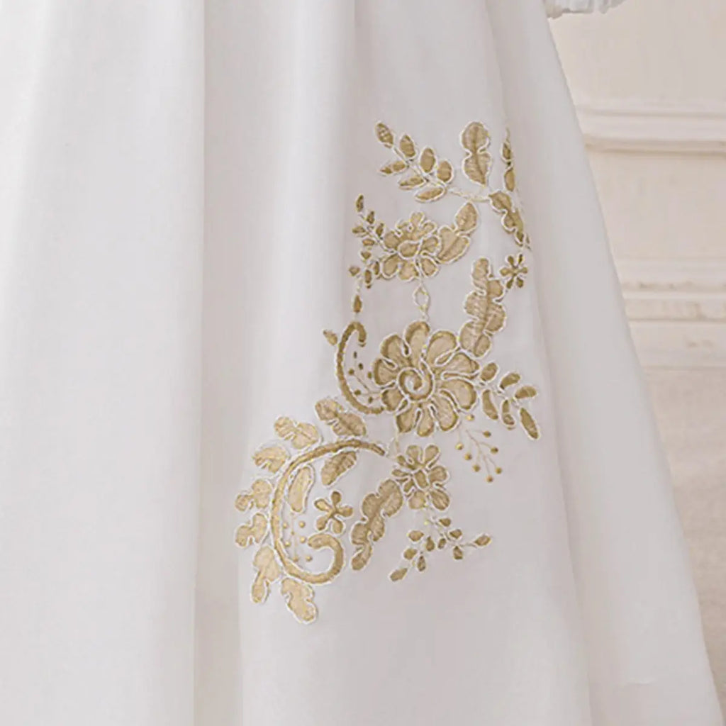 Girls White Long Sleeve Embroidered Maxi Dress Casual Dresses