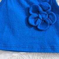 Girls Long Sleeves Shirt With Blue Camisole Top And Shorts Set 3 pc. Sets