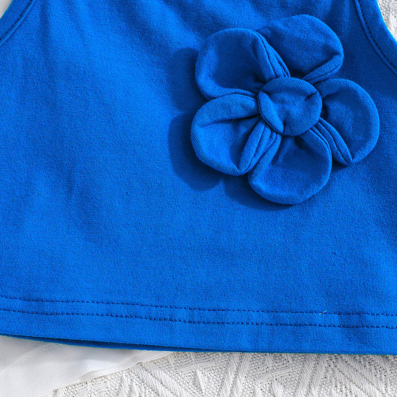 Girls Long Sleeves Shirt With Blue Camisole Top And Shorts Set 3 pc. Sets