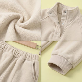 Girls Beige Sweatshirt & Joggers Sets Sets