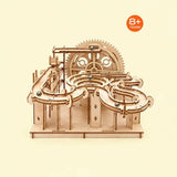 3D Wooden Marble Run - Laser-Cut Mechanical Model Kit with Steel Marbles