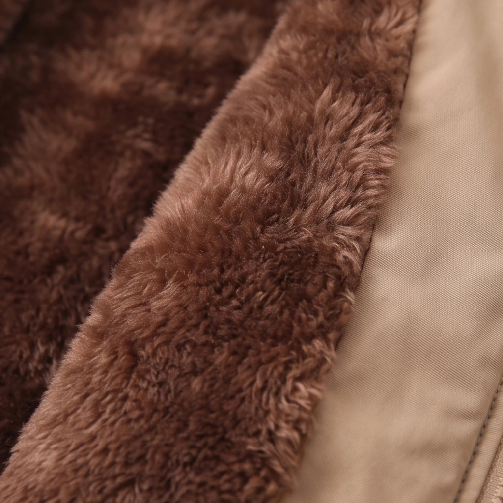 Boys Light Brown Long Sleeve Hooded Zip-up Jacket Coats & Jackets
