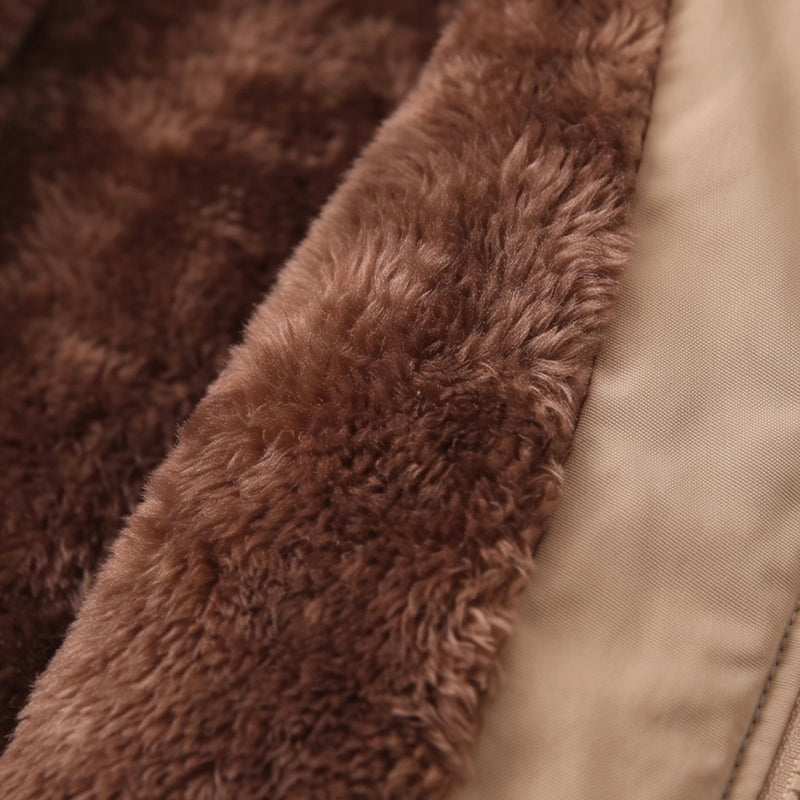 Boys Light Brown Long Sleeve Hooded Zip-up Jacket Coats & Jackets