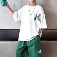 Boys White Graphic Print Short Sleeve T-Shirt With Elasticated Shorts Sets 2 pc. Sets