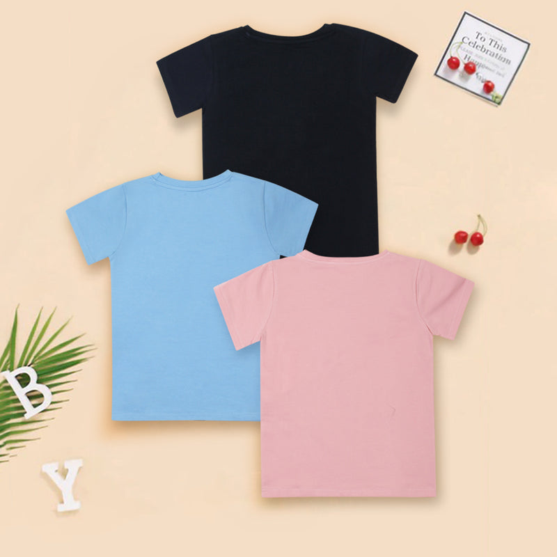 Boys Multicolor Graphics Short Sleeve Summer T-Shirt- Pack Of 3 Tshirts