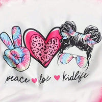 Girls Pink Graphic Short Sleeves Round Neck T-Shirt Tshirts