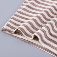Boys Brown Striped Short Sleeve Polo T-Shirt With Elasticated Denim Shorts 2 pc. Sets