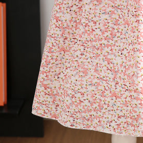 Girls Pink Floral Fit & Flare Summer Casual Dresses Casual Dresses