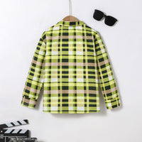 Boys Yellow Checked Long Sleeves Winter Shirts Shirts