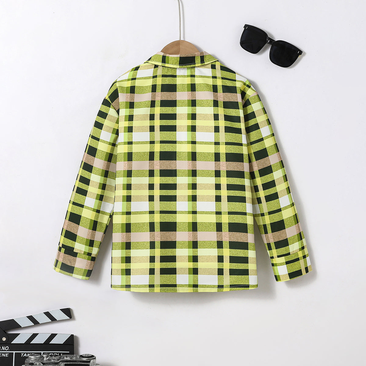 Boys Yellow Checked Long Sleeves Winter Shirts Shirts
