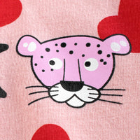 Girls Heart Print Short Sleeves T-shirt Tshirts   