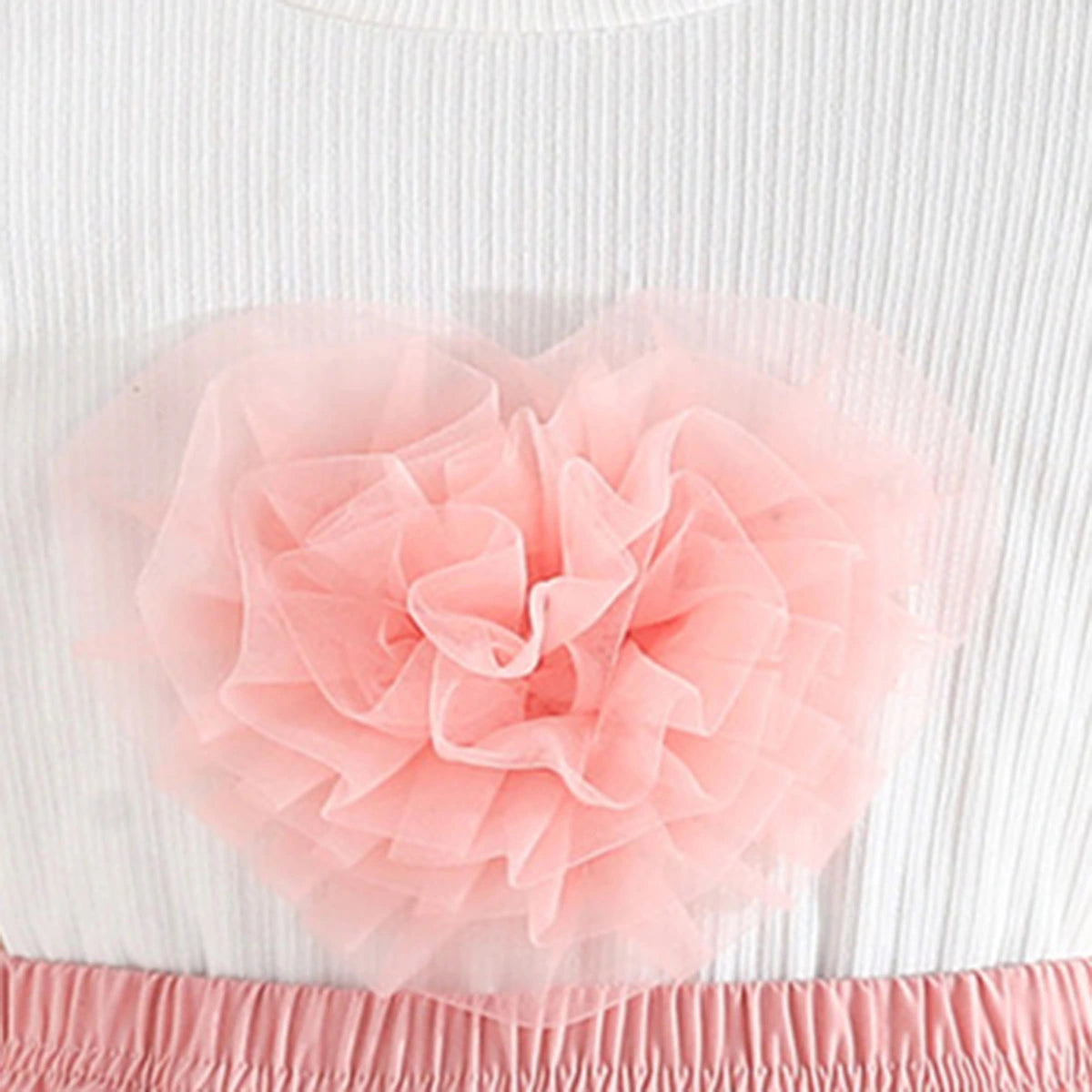 Girls White Applique Applique Top With Pleated Skirt Sets Sets