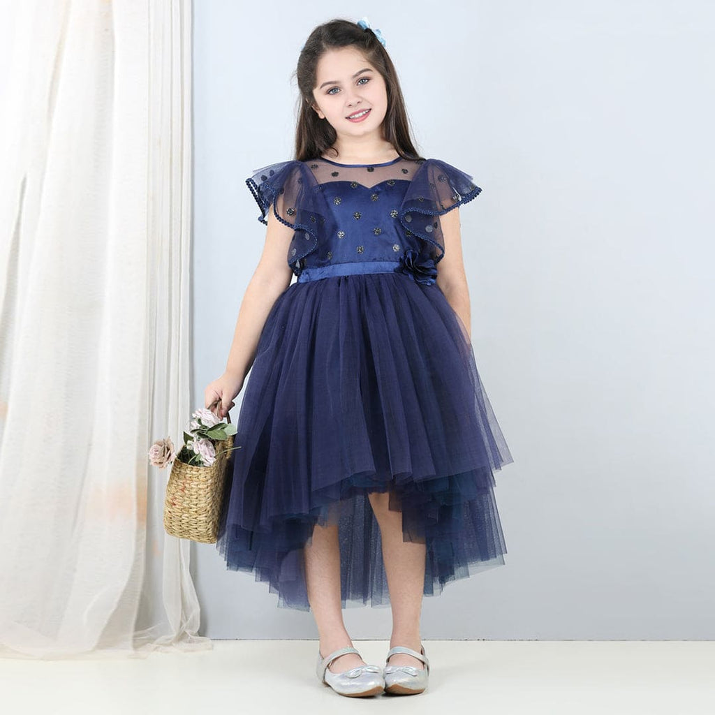 Girls Layered Glitter Tulle Party Wear Dress