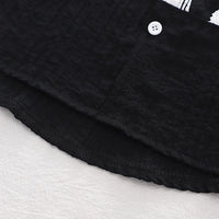 Boys Black Typographic Printed Short Sleeve Shirt With Elasticated Shorts Sets 2 pc. Sets