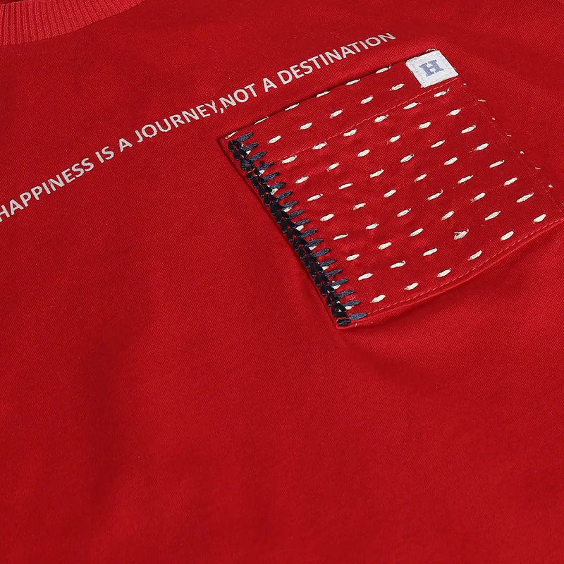 Boys Red Printed T-Shirt With Elasticated Shorts Sets 2 pc. Sets