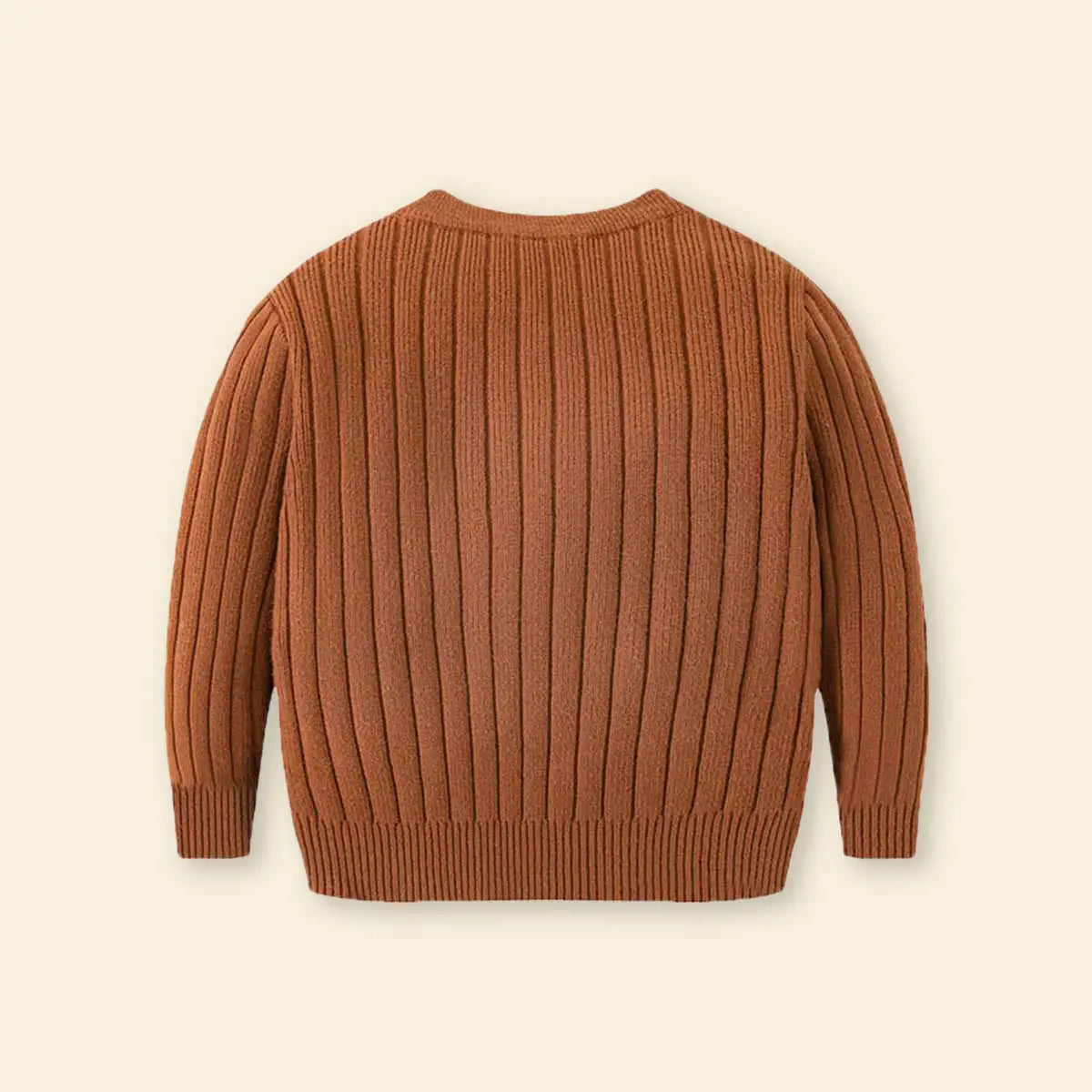 Boys Brown Self-Design Stripes Pattern Regular Sweater Sweaters & Cardigans