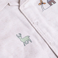 Boys Embroidered Short Sleeve Shirt With Brown Shorts Sets 2 pc. Sets