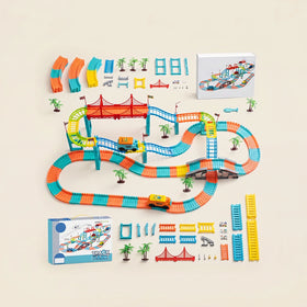 Electric Train Track Toy Set with Lights & Music, Battery Operated Railway Train Set for Kids Boys & Girls Trending Accessories Multicolor Onesize