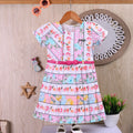Girls Multicolor Floral Short Sleeve Fit & Flare Dress With Belt Casual Dresses Multicolor 3-4 Y