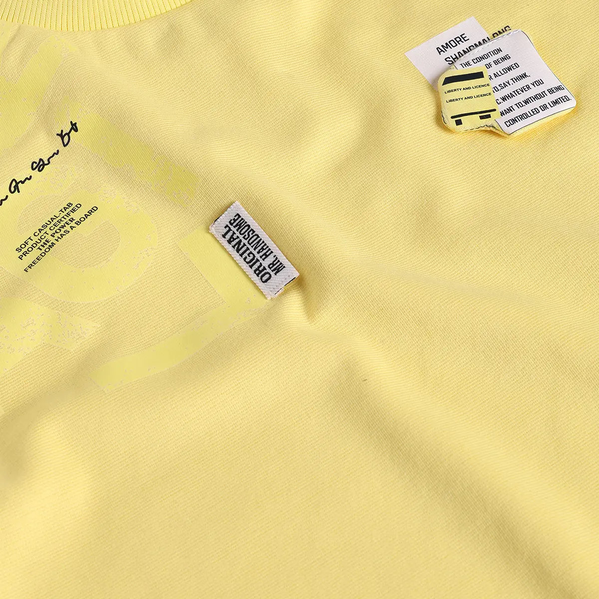 Boys Yellow Typographic Printed T-Shirt With Denim Shorts Sets 2 pc. Sets
