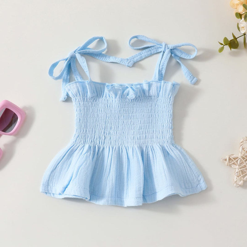 Girls Elasticated Crop Top With Shorts Set Sets   