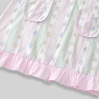 Girls Light Pink Star Striped Sleeveless A-line Dress Casual Dresses