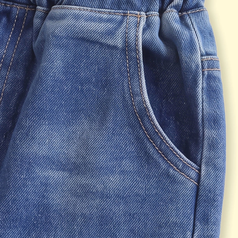 Boys Blue Elasticated Waist Denim Pants Pants