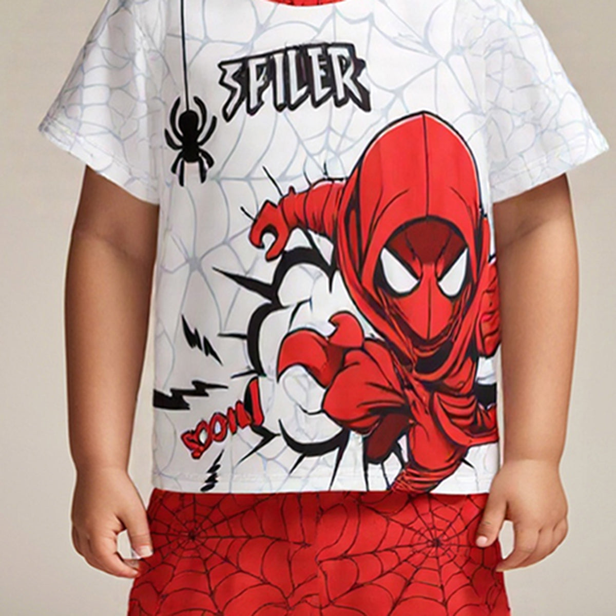 Boys Red Spider Graphic T-Shirt With Printed Shorts Set 2 pc. Sets