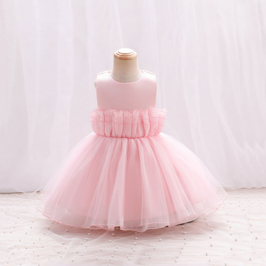 Girls Sleeveless Flared Party Dress Party Dresses Pink 4-5 Y 