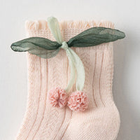 Pack of 5 Girls Multicolour Cherry Applique Ankle Length Socks Socks
