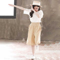 Girls Lace Fabric Sleeve Top With Shorts Set 2 pc. Sets White 5-6 Y 