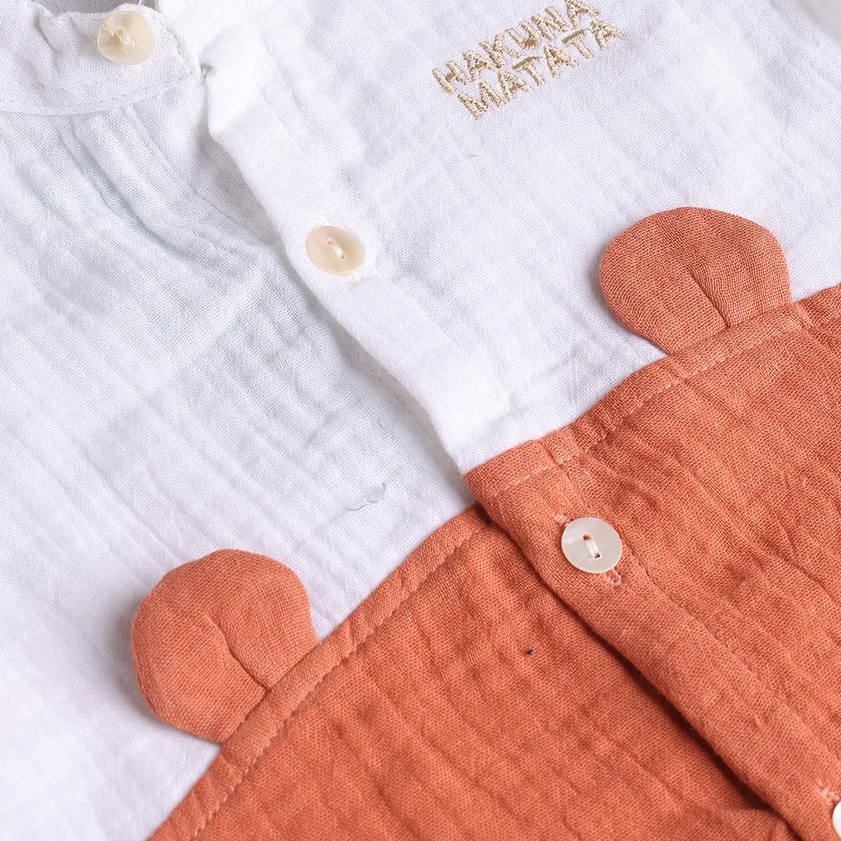 Boys Orange Embroidered Short Sleeve Shirt With Elasticated Shorts Sets 2 pc. Sets