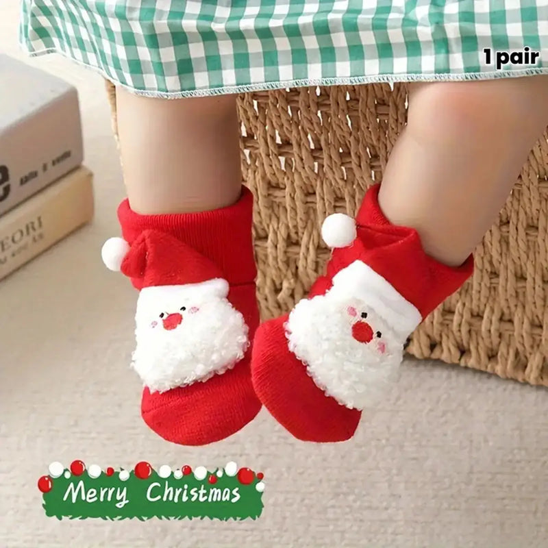 Baby Red Santa Claus Christmas Socks - 1 Pair Trending Accessories Red 0-3 Y
