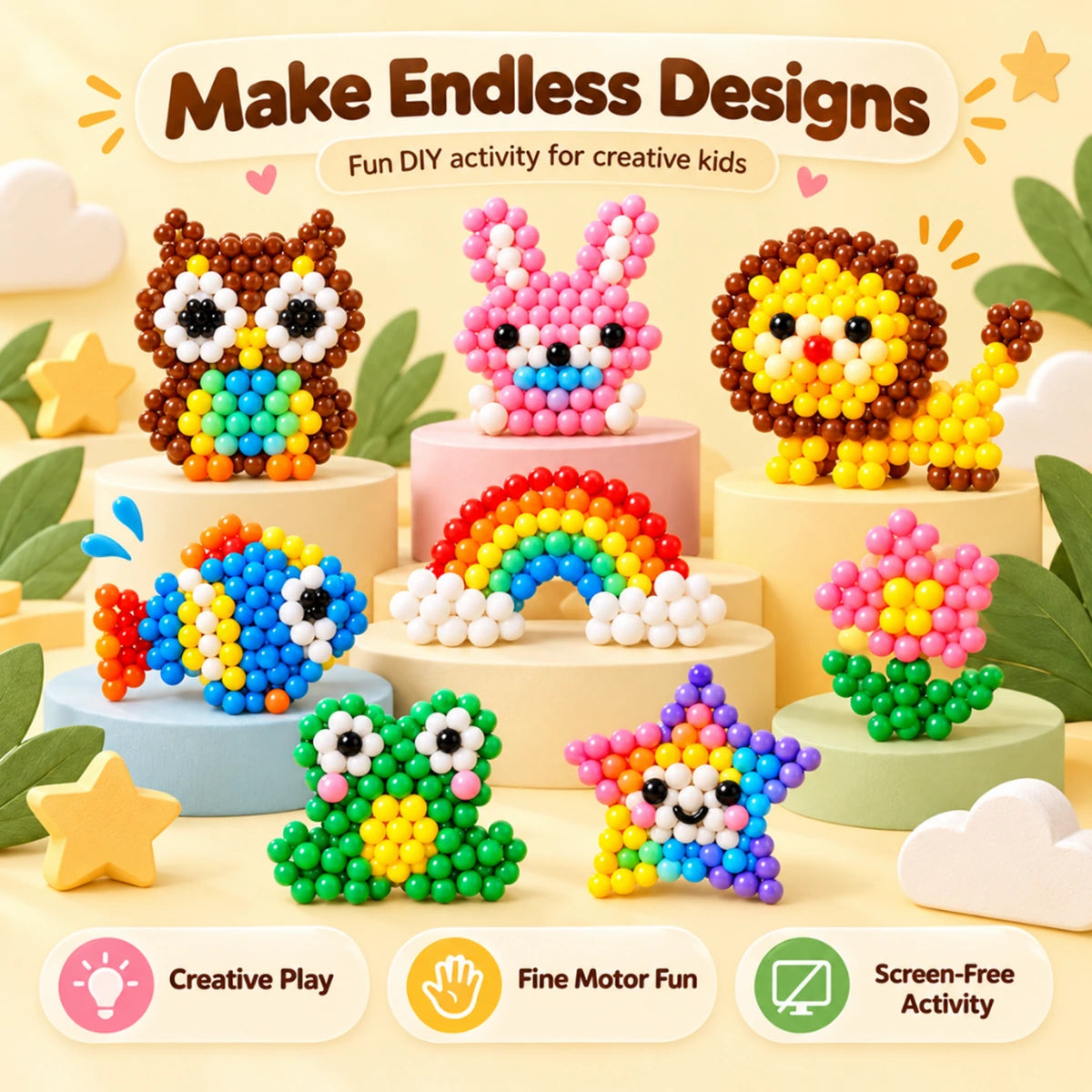 Magic Water Beads Art Kit - 600 Pieces, 2 Years Plus Trending Accessories