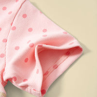 Girls Polka Dot Printed Flared Dress Casual Dresses   