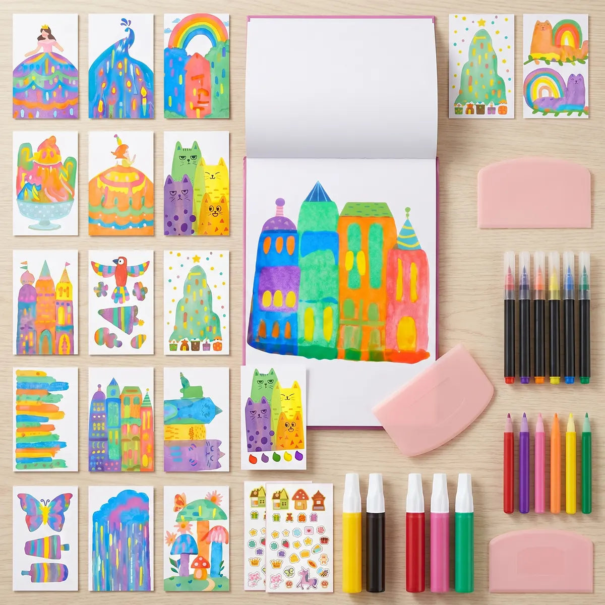 Rainbow Scratch Art Kit for Kids -DIY Magic Scratch Painting Set with 20 Art Cards, Stickers & Creative Craft Activities Trending Accessories