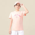 Girls Printed Short Sleeves Casual T-Shirt Tshirts Pink 6-7 Y 