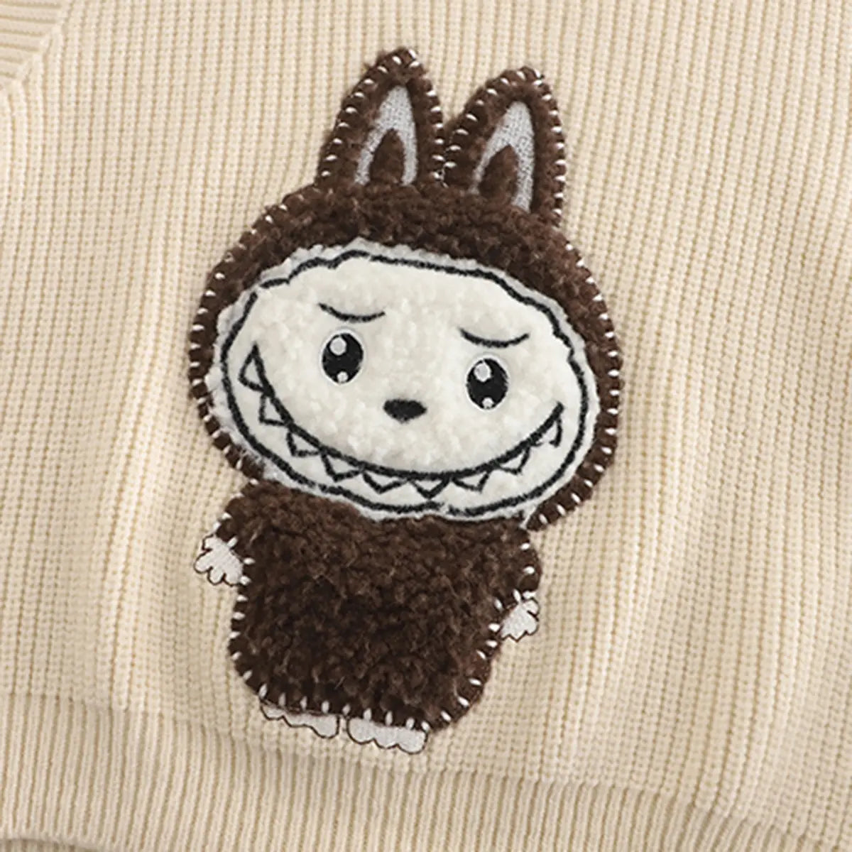 Boys Apricot Applique Hooded Sweater Vest With T-Shirt & Jogger Sets Sets