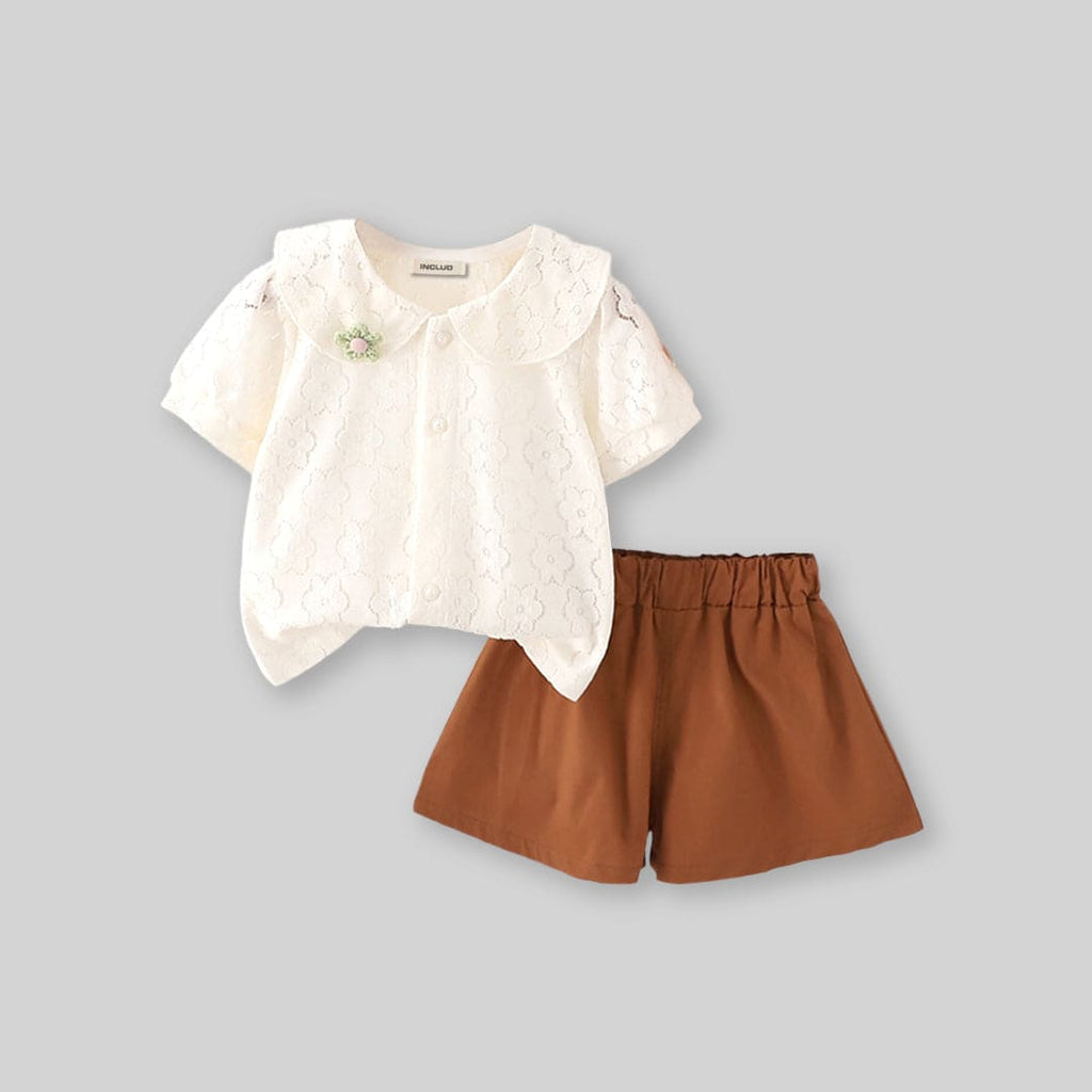 Girls Lace Top with Shorts Set