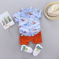 Boys Light Blue Two Piece Set with Dinosaur Print Sets Light Blue 2-3 Y 