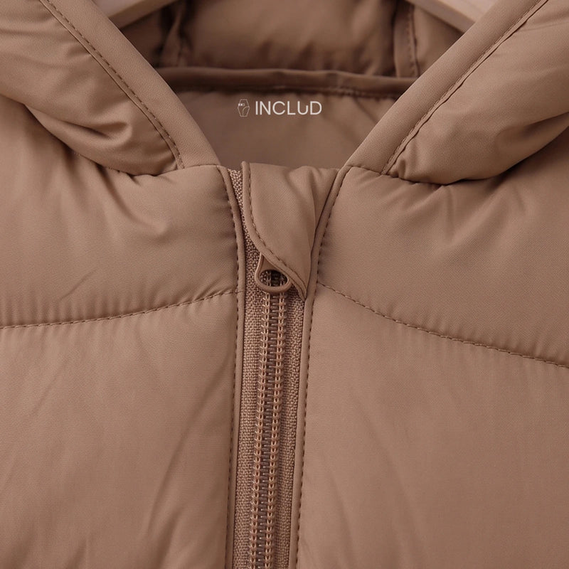 Boys Brown Hooded Quilted Puffer Jacket Coats & Jackets