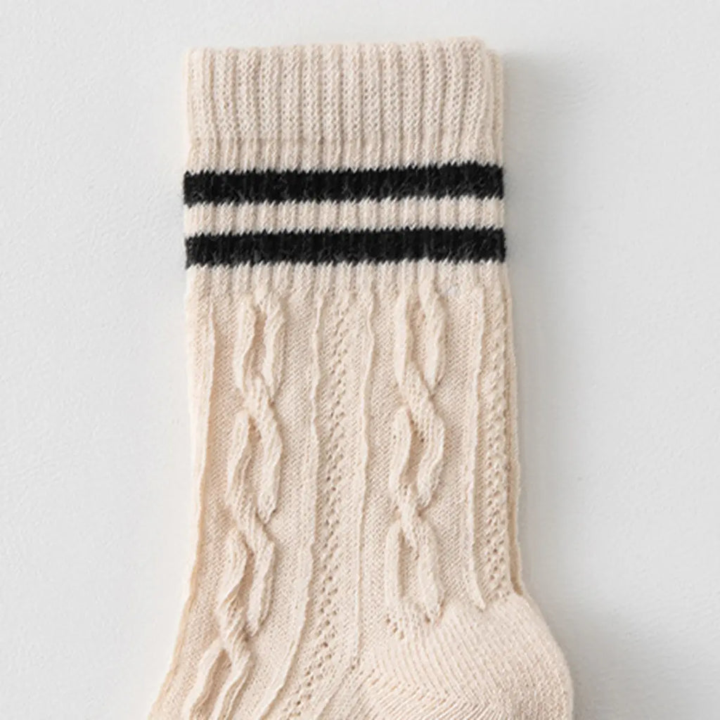 Pack of 6 Boys Multicolour Cable Knit Calf Length Socks Socks