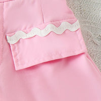 Girls Light Pink Ribbed Polo Top With Shorts Sets 2 pc. Sets
